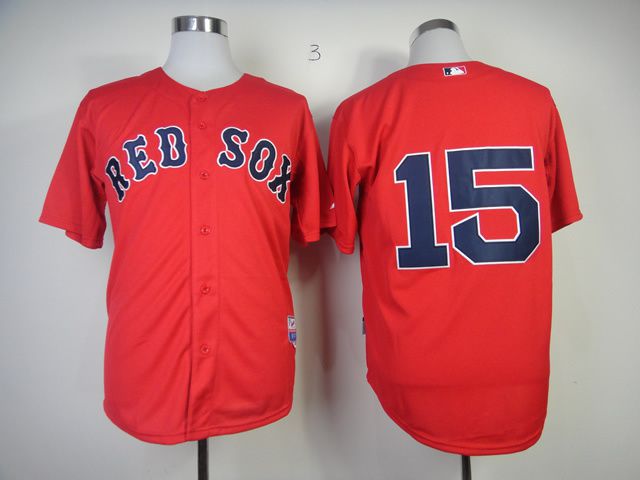 Men Boston Red Sox #15 Pedroia Red MLB Jerseys